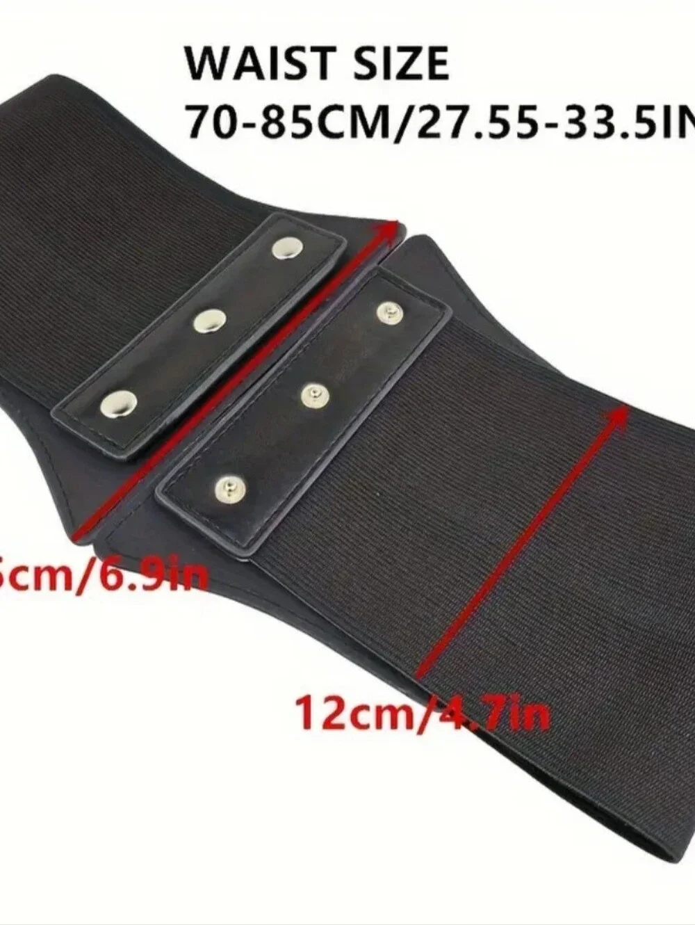 Corset Style Triple Buckle Wide Belt Elastic Waist Band One Size